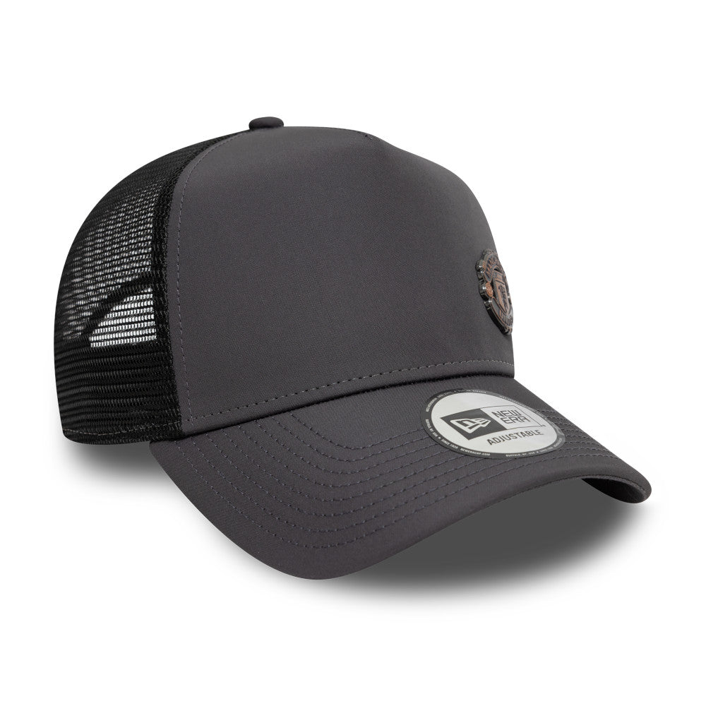 Manchester United FC Hat - Bronze EF Graphite Grey EPL 9Forty A-Frame Trucker Snapback Cap - New Era